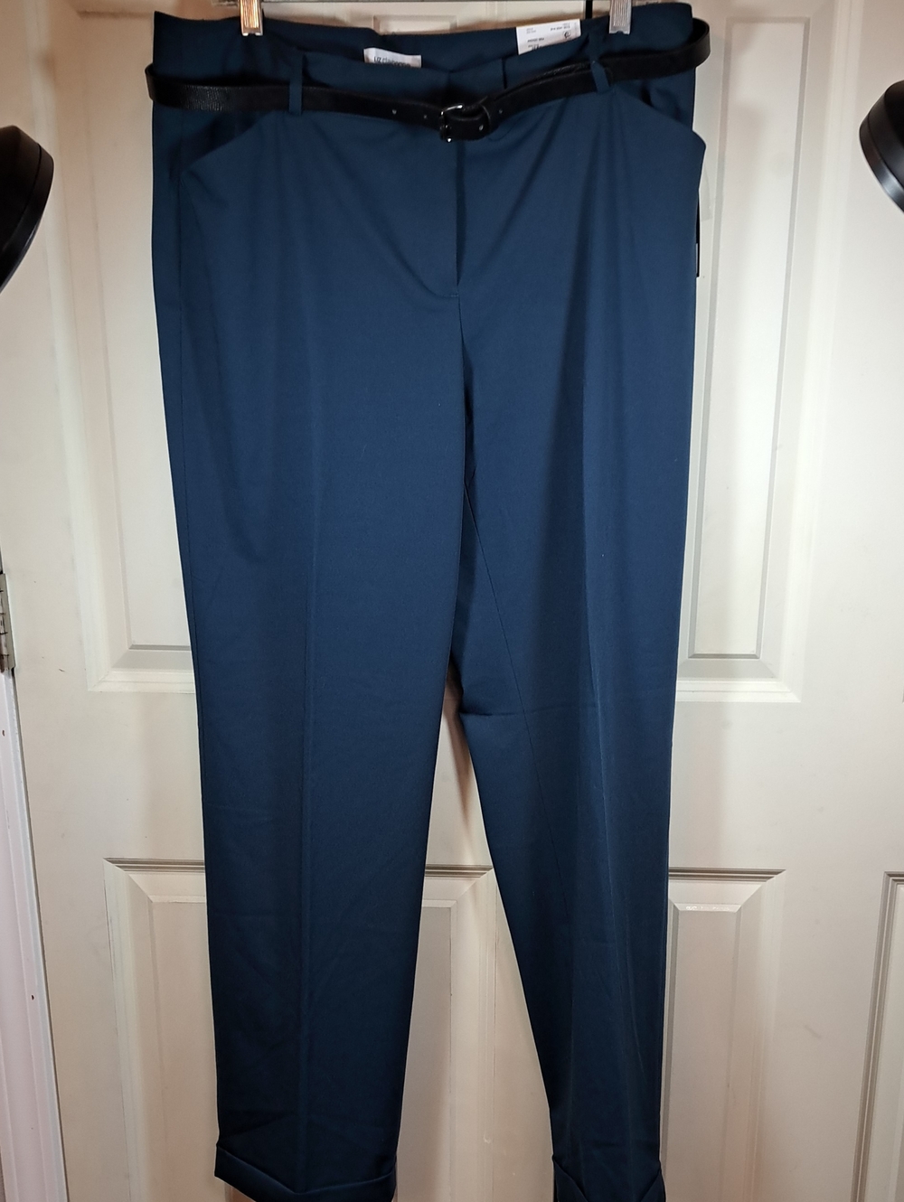 NWT Liz Claiborne Navy Tailored Dress Pants with Button Tab
